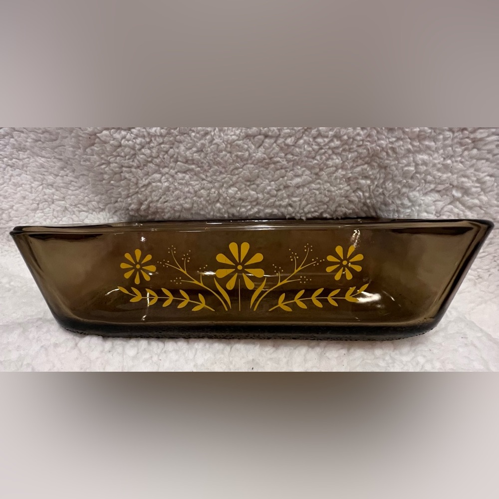 Vintage Jeannette Amber Glasbake